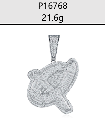 A - Z Iced Alphabet Letter Pendant Moissanite VVS – S925