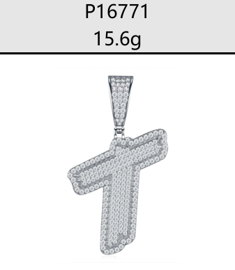 A - Z Iced Alphabet Letter Pendant Moissanite VVS – S925