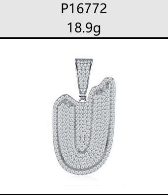 A - Z Iced Alphabet Letter Pendant Moissanite VVS – S925