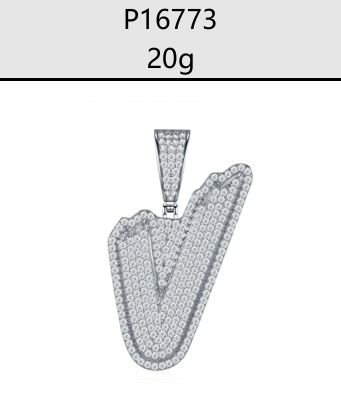 A - Z Iced Alphabet Letter Pendant Moissanite VVS – S925