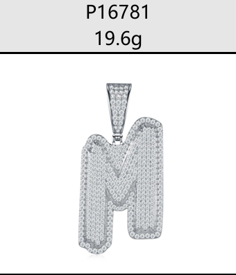 A - Z Iced Alphabet Letter Pendant Moissanite VVS – S925