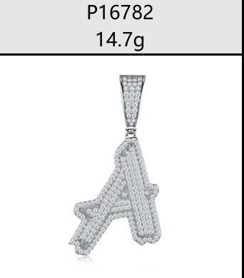 A - Z Iced Alphabet Letter Pendant Moissanite VVS – S925
