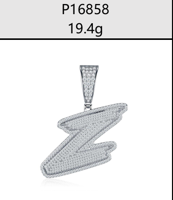 A - Z Iced Alphabet Letter Pendant Moissanite VVS – S925