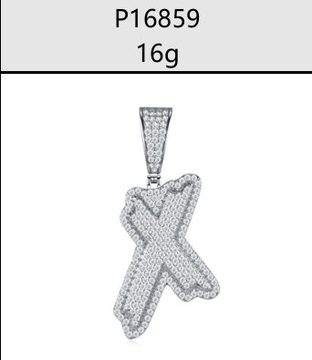A - Z Iced Alphabet Letter Pendant Moissanite VVS – S925