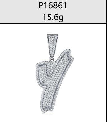 A - Z Iced Alphabet Letter Pendant Moissanite VVS – S925