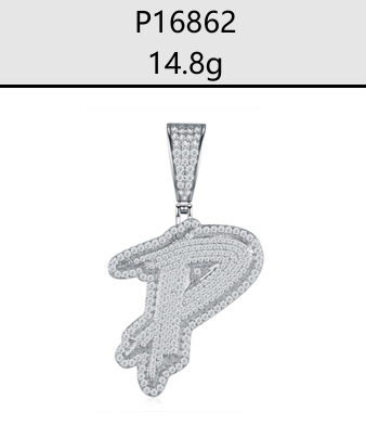 A - Z Iced Alphabet Letter Pendant Moissanite VVS – S925