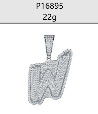 A - Z Iced Alphabet Letter Pendant Moissanite VVS – S925