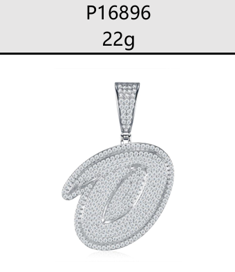A - Z Iced Alphabet Letter Pendant Moissanite VVS – S925