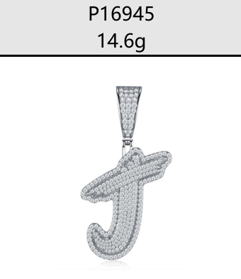A - Z Iced Alphabet Letter Pendant Moissanite VVS – S925