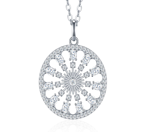 Celestial Medallion Necklace Moissanite VVS – S925