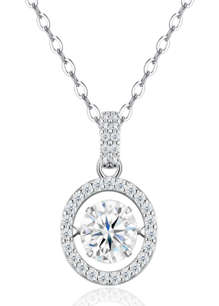 Floating Halo Necklace Moissanite VVS – S925