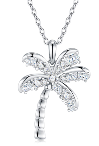 Palm Tree Necklace Moissanite VVS – S925