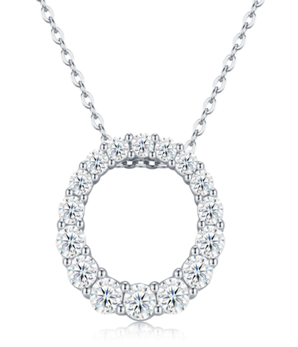 Eternity Circle Necklace Moissanite VVS – S925