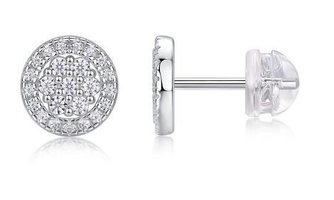 Studs Ronds Pavés Moissanite VVS – S925