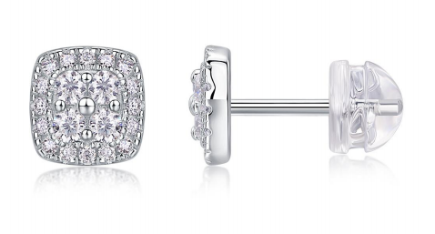 Studs Carrés Pavés Moissanite VVS – S925