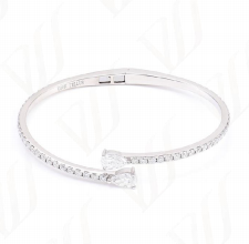 Bracelet Jonc Poire Pavée Moissanite VVS – S925
