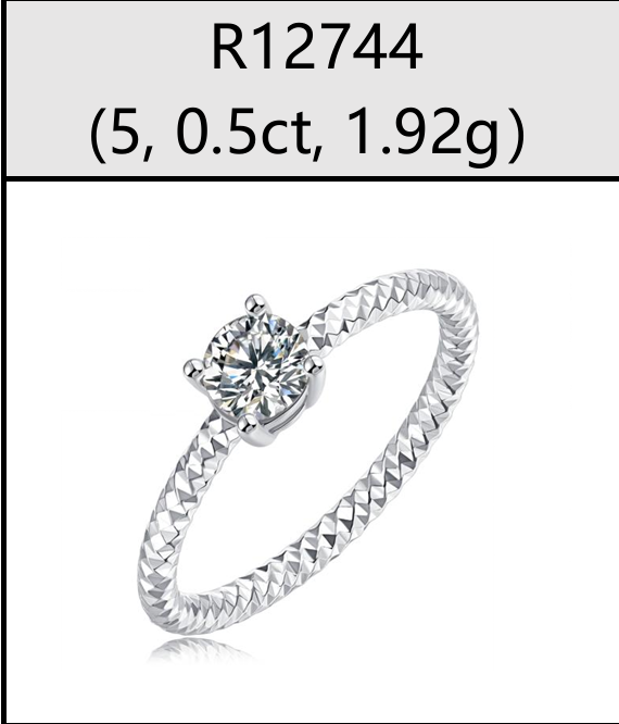 Ring Solitaire Diamond Cut Moissanite VVS – S925