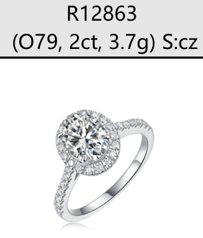 Ring Round Halo Moissanite VVS – S925