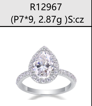 Ring Pear Halo Moissanite VVS – S925