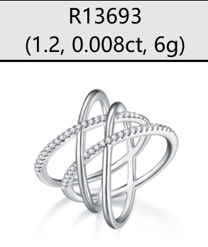 Ring Multi Band Pavé Moissanite VVS – S925