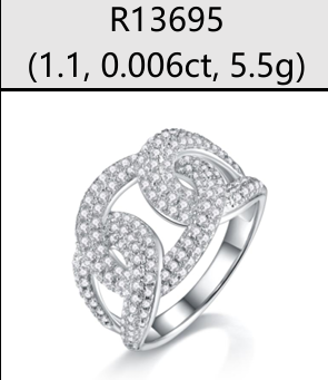 Ring Chain Link Pavé Moissanite VVS – S925