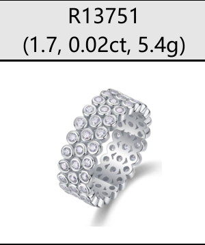 Ring Triple Row Bezel Moissanite VVS – S925