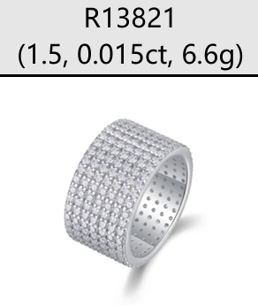 Ring Multi Row Pavé Moissanite VVS – S925