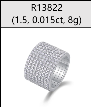 Ring Multi Row Pavé Moissanite VVS – S925