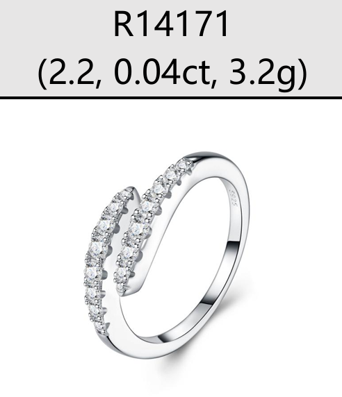 Ring Open Bypass Pavé Moissanite VVS – S925