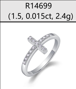 Ring Cross Pavé Moissanite VVS – S925