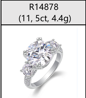 Ring Three Stone Round Moissanite VVS – S925
