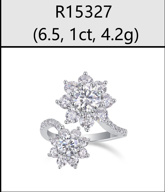 Ring Double Flower Moissanite VVS – S925