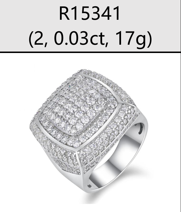 Square Full Iced Signet Ring Moissanite VVS – S925