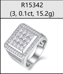 Square Halo Iced Signet Ring Moissanite VVS – S925