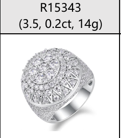 Royal Sunburst Iced Signet Ring Moissanite VVS – S925