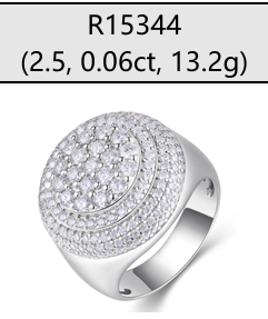 Round Triple Halo Iced Signet Ring Moissanite VVS – S925