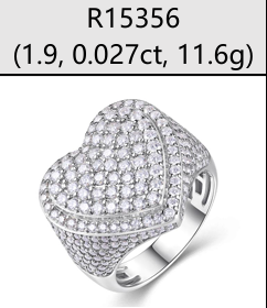 Heart Full Iced Signet Ring Moissanite VVS – S925