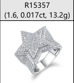 Star Full Iced Signet Ring Moissanite VVS – S925