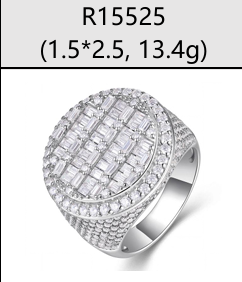 Baguette Grid Iced Signet Ring Moissanite VVS – S925