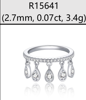 Ring Pear Drop Pavé Moissanite VVS – S925