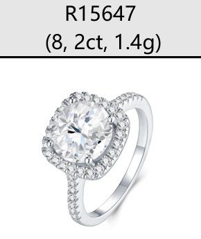 Ring Cushion Halo Moissanite VVS – S925