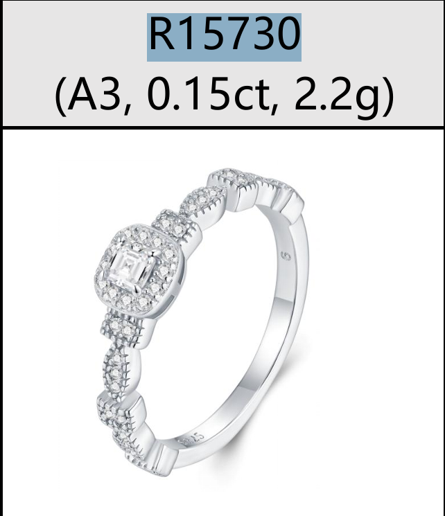 Ring Emerald Halo Moissanite VVS – S925
