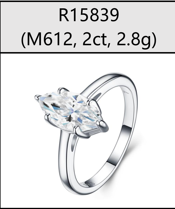 Ring Marquise Solitaire Moissanite VVS – S925