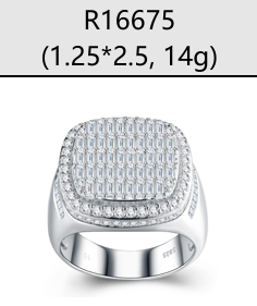 Full Baguette Halo Signet Ring Moissanite VVS – S925