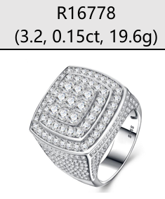 Square Triple Halo Iced Signet Ring Moissanite VVS – S925
