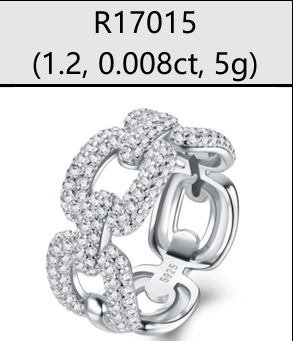 Ring Chain Link Pavé Moissanite VVS – S925