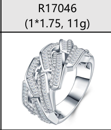 Baguette Cuban Link Iced Ring Moissanite VVS – S925