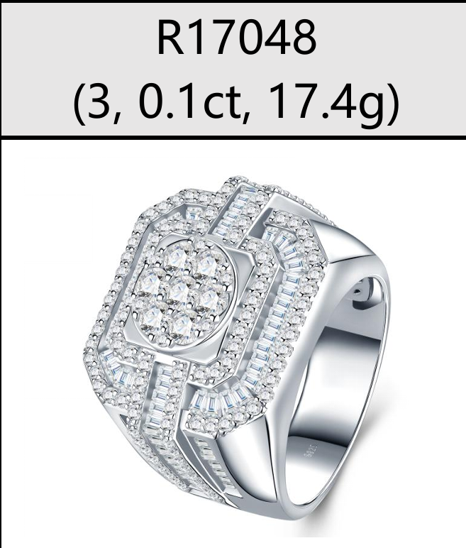 Royal Octagon Iced Signet Ring Moissanite VVS – S925