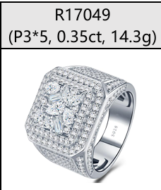 Emerald Cluster Iced Signet Ring Moissanite VVS – S925