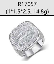 Baguette Halo Iced Signet Ring Moissanite VVS – S925